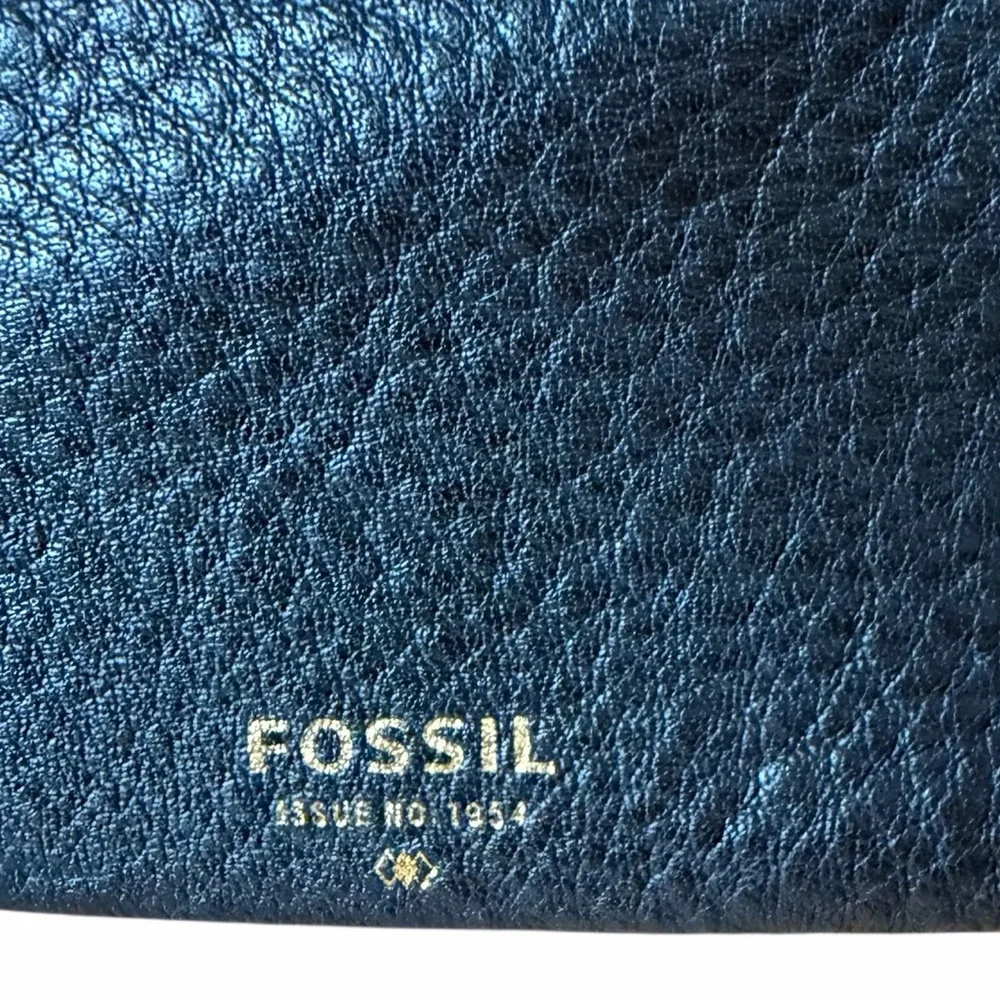 FOSSIL‎ BLACK LEATHER GOLD CHAIN CROSSBODY HANDBAG SHOULDER BAG PURSE